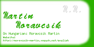 martin moravcsik business card